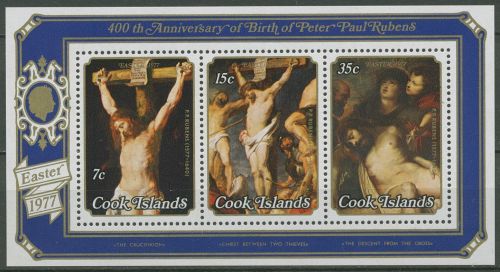 Cook-Inseln 1977 Ostern Gemälde von Rubens Block 67 postfrisch (C40135)