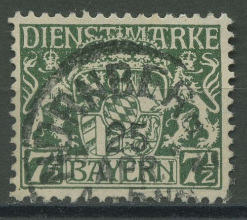 Bayern Dienstmarken 1916/20 Bayerisches Staatswappen D 25 ya gestempelt