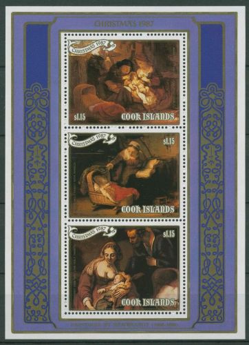 Cook-Inseln 1987 Weihnachten Gemälde v. Rembrandt Block 183 postfrisch (C41257)