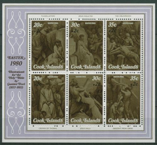 Cook-Inseln 1980 Ostern Bibelillustrationen Block 93 postfrisch (C41263)