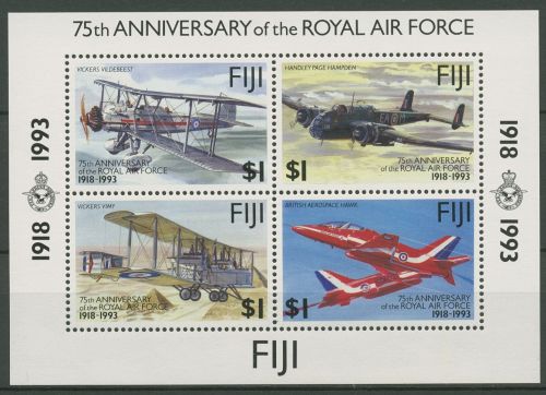 Fidschi 1993 75 J. Royal Air Force Flugzeuge Block 10 postfrisch (C41265)