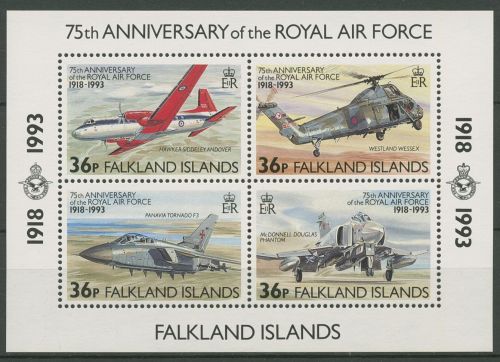 Falkland 1993 75 J. Royal Air Force Flugzeuge Block 11 postfrisch (C41267)