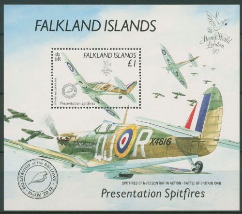Falkland 1990 Spitfire-Flugzeuge Block 7 postfrisch (C41268)
