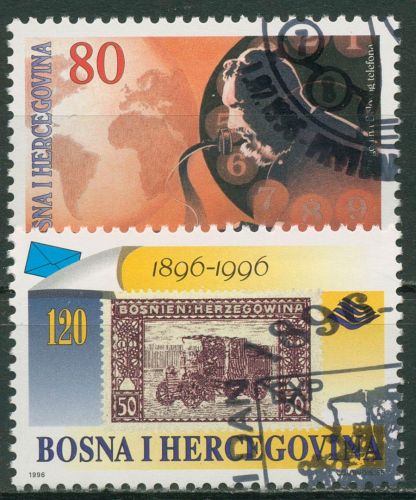 Bosnien-Herzegowina 1996 Post-/Fernmeldewesen Telefon Postbus 59/60 gestempelt