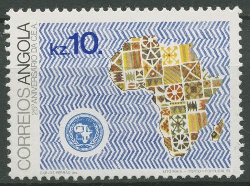 Angola 1983 25 Jahre Afrikanische Wirtschaftskommission Landkarte 685 postfrisch