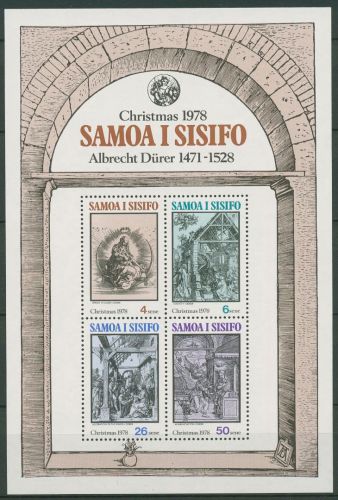 Samoa 1978 Weihnachten Stiche von Albrecht Dürer Block 17 postfrisch (C41274)