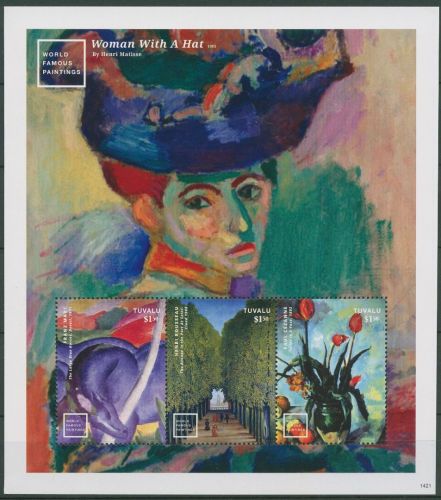 Tuvalu 2014 Gemälde von Marc, Cézanne, Rousseau 2050/52 K postfrisch (SG40436)