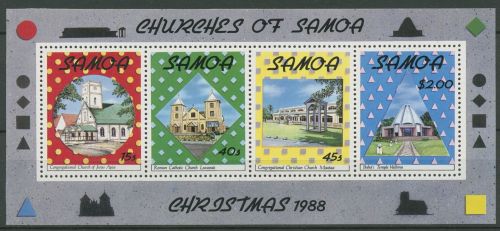 Samoa 1988 Weihnachten Kirchen Block 45 postfrisch (C41293)