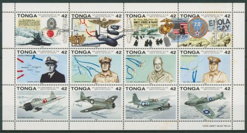 Tonga 1992 Geschichte Zweiter Weltkrieg 1217/28 ZD-Bogen postfrisch (C41299)
