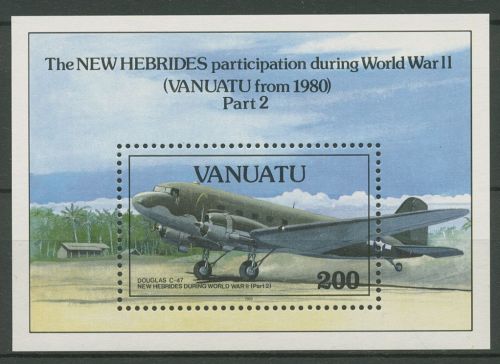 Vanuatu 1993 Zweiter Weltkrieg Flugzeug Block 20 postfrisch (C41307)