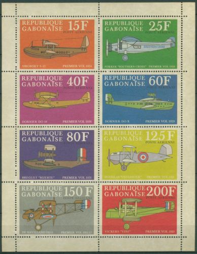 Gabun 1970 Claude Dornier Flugzeuge Kleinbogen 378/85 K postfrisch (C27012)