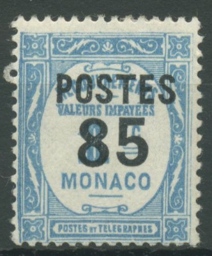 Monaco 1937 Postauftragsmarke mit Aufdruck 158 mit Falz
