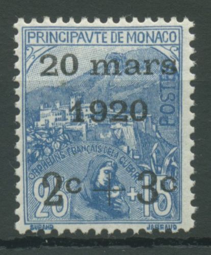Monaco 1920 Hochzeit Prinzessin Charlotte 35 mit Falz