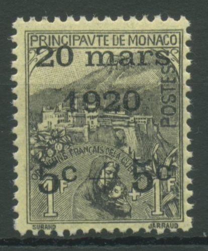 Monaco 1920 Hochzeit Prinzessin Charlotte 37 mit Falz
