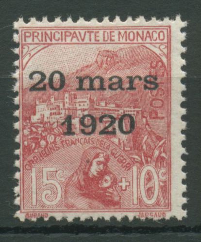 Monaco 1920 Hochzeit Prinzessin Charlotte 39 mit Falz