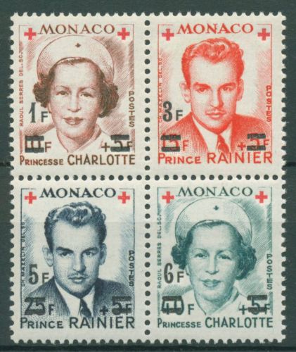 Monaco 1951 Rotes Kreuz Prinzessin Charlotte Fürst Rainier 451/54 A postfrisch