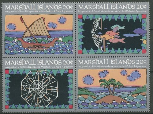 Marshall-Inseln 1984 Postalische Unabhängigkeit 1/4 ZD postfrisch (C73017)