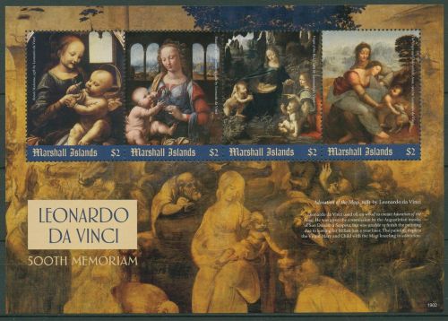 Marshall-Inseln 2019 Gemälde von Leonardo da Vinci 4111/14 K postfrisch (C41352)