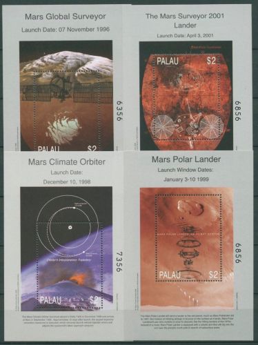 Palau 1999 Erforschung des Mars Raumsonden Block 83/86 postfrisch (C25441)