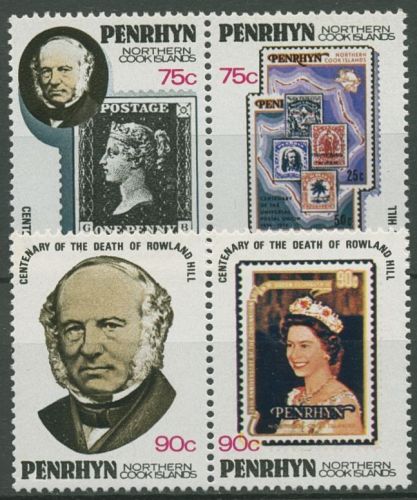 Penrhyn 1979 Sir Rowland Hill Marke auf Marke 120/23 ZD postfrisch