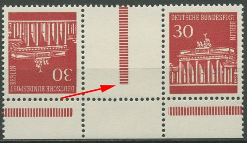 Berlin Zusammendrucke 1970 Brandenburger Tor KZ 3b.6 UR postfrisch