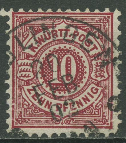 Württemberg 1875 weiße Ziffern im Kreis 46 c mit TOP-Stempel