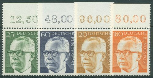 Bund 1971/72 Heinemann mit Oberrand 689/92 OR postfrisch