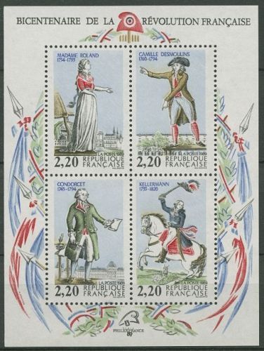 Frankreich 1989 200 J. Französische Revolution Block 8 postfrisch (C23740)