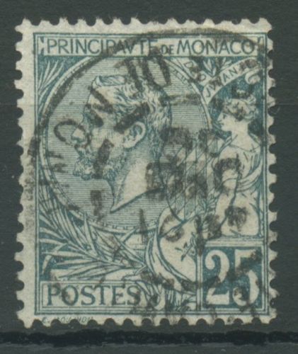Monaco 1891 Fürst Albert I. und Allegorie 16 gestempelt