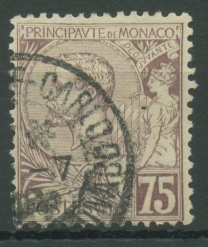 Monaco 1891 Fürst Albert I. und Allegorie 19 a gestempelt