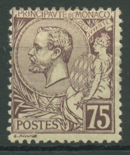 Monaco 1891 Fürst Albert I. und Allegorie 19 b mit Falz