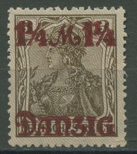 Danzig 1920 Germania mit Netzunterdruck Spitzen nach oben 42 I postfrisch