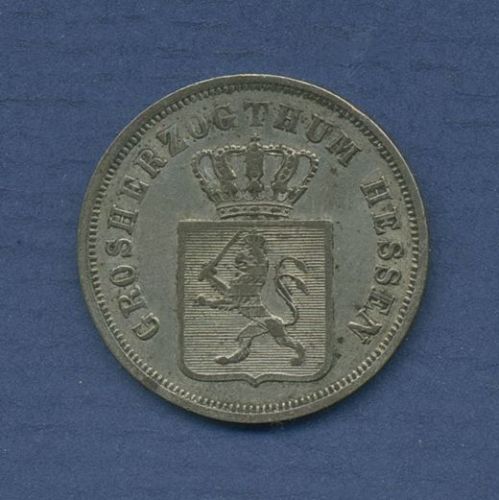 Hessen-Darmstadt 6 Kreuzer1852, Ludwig III., J 46, fast vz (m6665)
