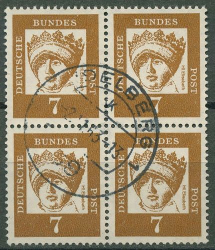 Bund 1961 Bedeutende Deutsche 348 y 4er-Block gestempelt