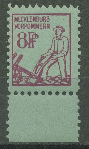 SBZ Mecklenburg-Vorpommern 1945 hellbläulichgrünes Papier 13 x UR postfrisch