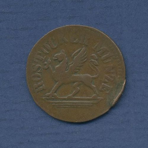 Rostock Stadt 3 Pfennige 1859, Greif auf Postament, J 95 s-ss (m6672)