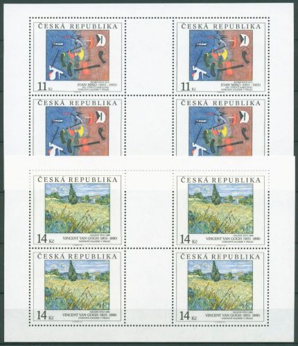 Tschechische Republik 1993 Gemälde v.Gogh Kleinbogen 26/27 K postfrisch (C64009)