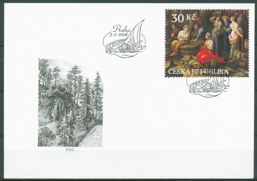 Tschechische Republik 2008 Gemälde 579 Blockeinzelmarke FDC (X62102)