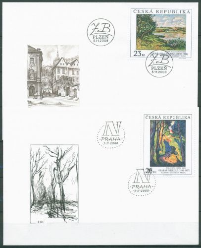 Tschechische Republik 2008 Gemälde 577/78 FDC (X62103)