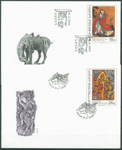 Tschechische Republik 2009 Asiatische Kunst 590/91 FDC (X62104)