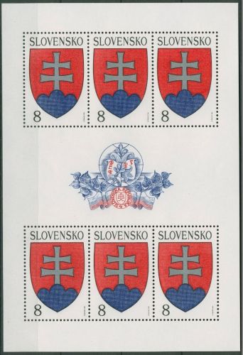 Slowakei 1993 Wappen Slowakische Republik Kleinbogen 162 K postfrisch (C90874)