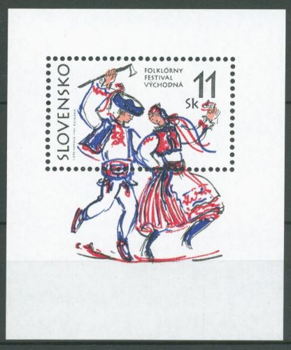 Slowakei 1997 Folklore Volkstanz Block 8 postfrisch (C64045)