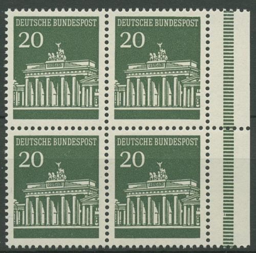 Bund 1966 Brandenburger Tor aus MHB 507 4er-Block MHB postfrisch