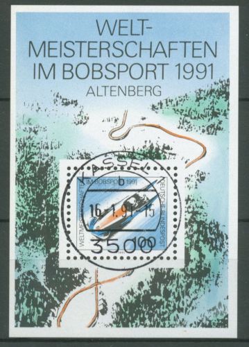 Bund 1991 Bobsport WM Altenberg Block 23 mit TOP-Stempel (C98669)