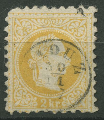 Liechtenstein 1867 Vorläufer Österreich in Liechtenst. verwendet V 35 gestempelt