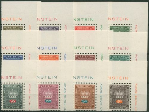 Liechtenstein Dienstmarken 1968 Fürstenkrone D 45/56 Ecke 2 postfrisch