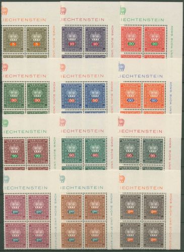 Liechtenstein Dienstmarken 1968 Fürstenkrone D 45/56 4er-Block Ecke 2 postfrisch
