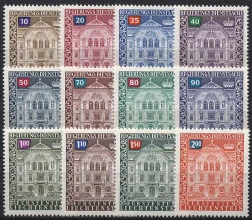 Liechtenstein 1976 Dienstmarken Regierungsgebäude D 57/68 postfrisch