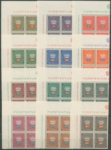 Liechtenstein Dienstmarken 1968 Fürstenkrone D 45/56 4er-Block Ecke 1 postfrisch