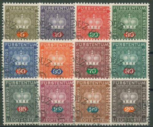 Liechtenstein Dienstmarken 1968 Fürstenkrone D 45/56 gestempelt